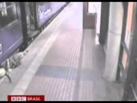 Kobietę  pijany spadnie poniżej pociągu