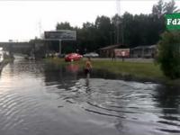 Po burzy w Sosnowcu i niecodzienny pływak