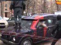 Atak na samochód handlarzy narkotyków w Moskwie