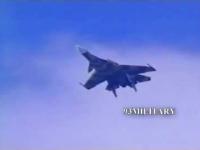Sukhoi Su 37 Terminator wykonuje manewr super cobra 