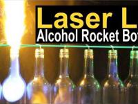 Laser i butelki z alkoholem