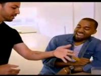 Magiczny trick z nożem w obecności Kanye Westa i Willa Smitha