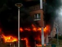 Pożar budynku  w Szczecinie