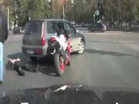kierowca zaatakował motocyklistę 