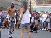 Crazy street performer