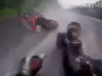 Groźny upadek na motocyklu