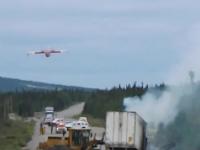 Kanadyjski sposób na gaszenie płonącej ciężarówki