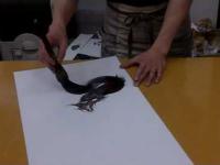 Malowanie smoka na kartce papieru