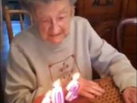 102 Year Old Granny Blows Out Her Teeth