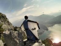 Crazy Wingsuit Flight -- Man Lands on Water Without Parachute?