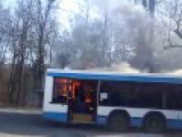 Płonący autobus lini 80 Tarnowskie Góry 22.04.2013