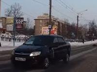 Kierowca Lada Granta (Rosja) Ucieknie z miejsca kolizji