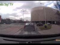 Policjant nagrał pirata drogowego na rondzie w Kielcach