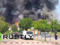Ogromny pożar w obozie dla uchodźców w Niemczech