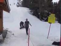 Сноубордист vs бугель
