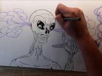 how to draw alien
