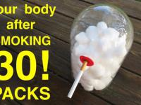 Twoje płuca po wypaleniu 30 paczek papierosów