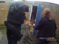 Człowiek z młotem kontra angielska policja z psem policyjnym