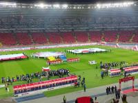 Ponad 50 tys. kibiców śpiewa hymn Polski na Stadionie Śląskim 27.03.2018