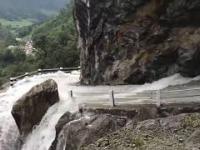 Dangerous Waterfall and Road in NEPAL