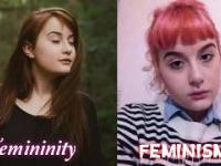 Obrazy dziewczyn przed i po skażeniu feminizmem.