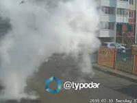 Wybuch butli z gazem w samochodzie na osiedlowym parkingu w Rosji