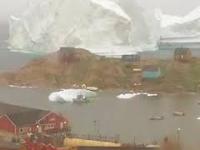 Ogromna góra lodowa przepłynęła tuż obok grenlandzkiej wioski