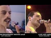 BOHEMIAN RHAPSODY 2018 [COMPLETE SONGS side by side with QUEEN Live Aid 1985] FULL LIVE AID SCENE