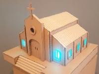 DIY | How To Make A Spectacular Church From Cardboard With Coloured LED Lights