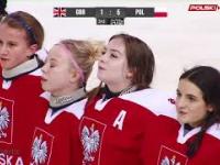 Nasze młode hokeistki po wygranej z UK śpiewają (żywiołowo!) Hymn Polski
