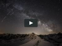 Droga Mleczna i satelity Starlink nad Tatrami