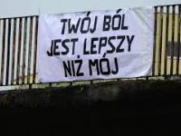 Twój ból jest lepszy niż mój -transparent w Gdańsku.