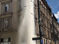 Awaria hydrantu w centrum Poznania