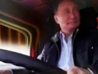 Putin crashing truck on highway