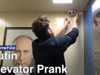 Reakcja Rosjan na przyklejony portret Putina w windzie