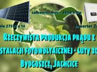 Wykres produkcji prądu luty 2022 - fotowoltaika Bydgoszcz, Jachcice.