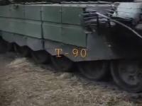 Nowoczesny rosyjski czołg T-90 zdobyty w Donbasie