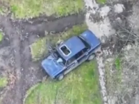 Rosyjscy żołnierze pięknie trafieni granatem z drona