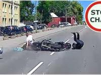 Wypadek skutera z motocyklem - Sztum