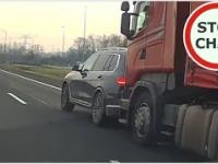 Wyhamowanie przez BMW i kolizja - kierowca ciężarówki przyjął mandat bo...