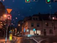 Driving in rain at night Chorzów - Katowice | No music | No talking | ASMR