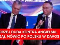 Andrzej Duda odpuścił sobie angielski w Davos. Nie obyło się bez komentarzy