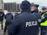 Interwencja policji wobec rolników w Przemysławiu