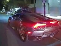 Policyjny pościg i rozbicie kradzionego Lamborghini Huracan